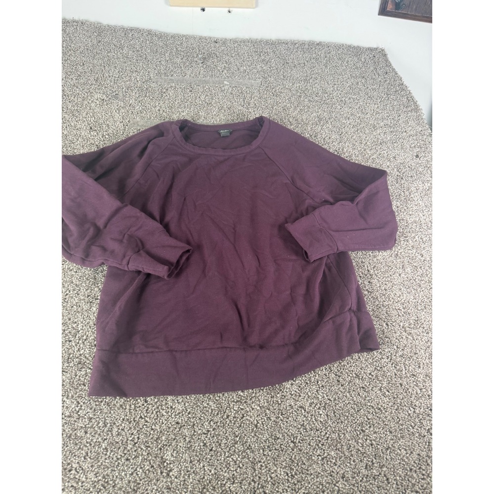 Eddie Bauer Womens Plum Purple Raglan Sleeve Crewneck Sweatshirt Size L